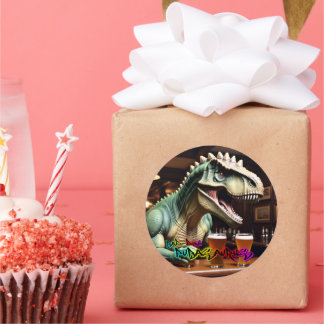 Pubasaurus Sticker av BAD Dino Runt Klistermärke