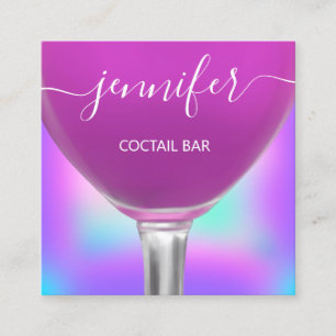 Pubb Coctail Vin Drink Glass Modern Logotyp Fyrkantigt Visitkort
