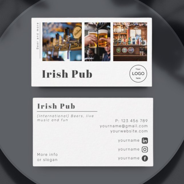 Pubb Pub-öl Café-klubb-Affärskort Visitkort (Skapare uppladdad)