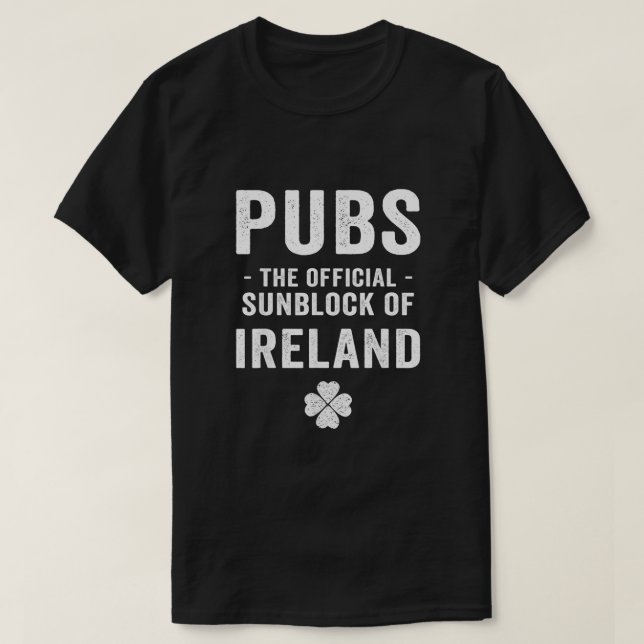Pubbar Officiellen Sunblock Ireland Funny St Pat T Shirt (Design framsida)
