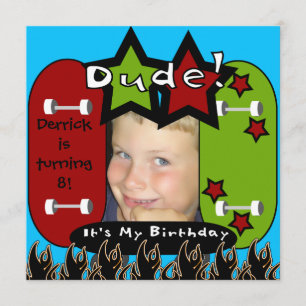 Pubbskateboarding Birthday-inbjudan Inbjudningar