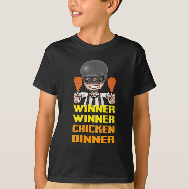 PUBG - Vinnare feg middag för vinnare T Shirt (Framsida)