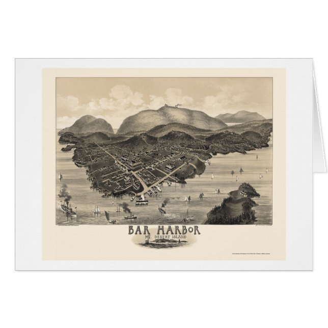 Pubhamn, MIG panorama- karta - 1886 Hälsningskort (Framsidan Horizontal)