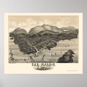 Pubhamn, MIG panorama- karta - 1886 Poster