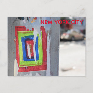 Public Art New York City Telefon Pole Graffiti Vykort