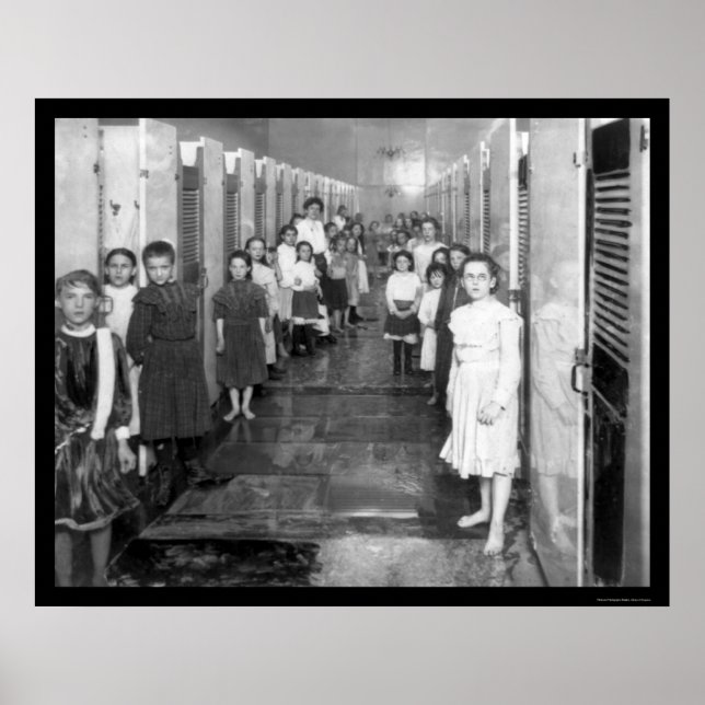 Public Bathhouse i NYC 1910 Poster (Framsidan)