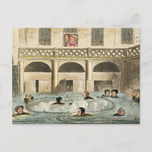 Public Bathing på Bath, eller Stew Alive, print pu Vykort