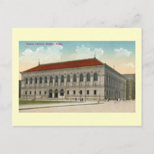 Public Bibliotek, Boston 1911 Vintage Stil Vykort