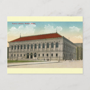 Public Bibliotek, Boston 1911 Vintage Vykort
