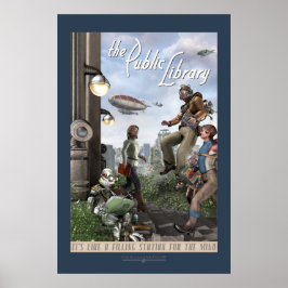 Public Bibliotek - Höger Panel (20 x 30 tum) Poster