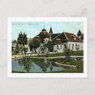 Public Bibliotek, Pasadena, Kalifornien Vintage Vykort