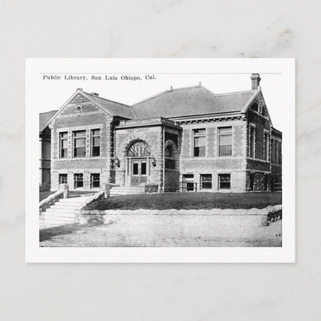 Public Bibliotek, San Luis Obispo,California Vinta Vykort (Framsida)