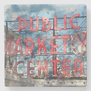 Public Market Center i Seattle Washington Underlägg Sten