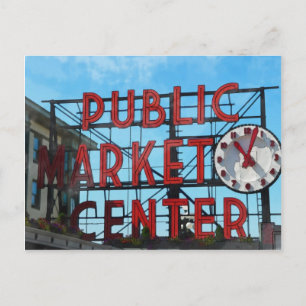 Public Market Center i Seattle Washington Vykort