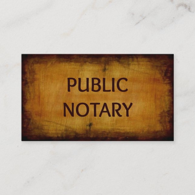 Public Notary Antique Brushed Wood Affärskort Visitkort (Framsida)