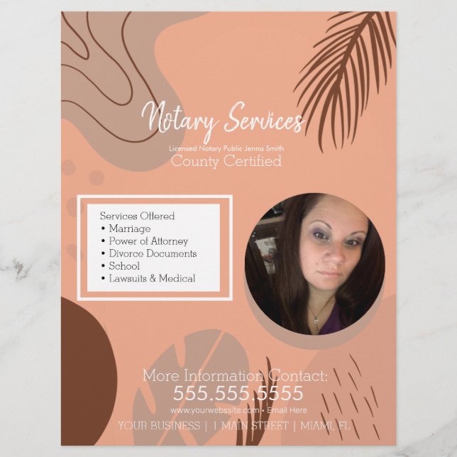 Public Notary Services Organic Photo Business Reklamblad (Framsidan)