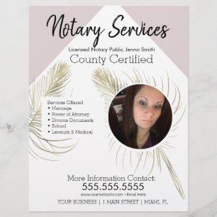Public Notary Services Rosa Guld Photo Business Reklamblad