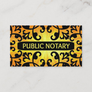 Public Notary Sunshine Damask Affärskort Visitkort