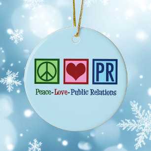 Public Relations Kärlek Peace Julgransprydnad Keramik