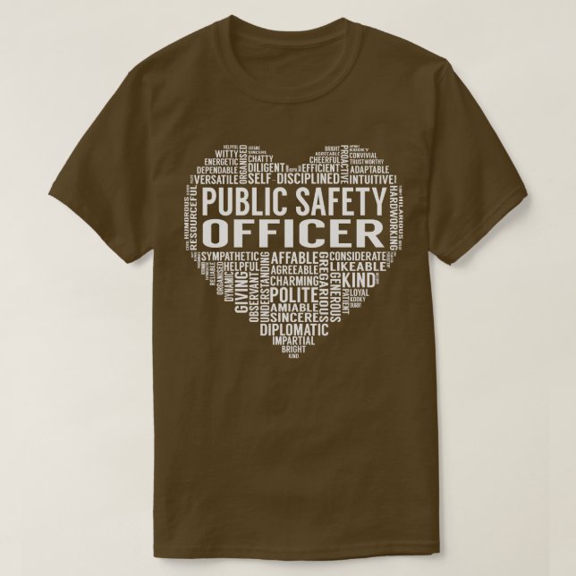 Public Safety Officer Heart T Shirt (Design framsida)