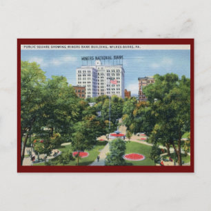 Public Square, Wilkes-Barre PA Vintage Vykort