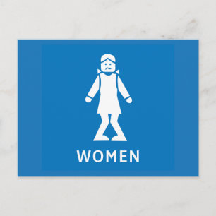 Public Toilet Women, Sign, California, USA Vykort