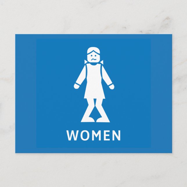 Public Toilet Women, Sign, California, USA Vykort (Framsida)