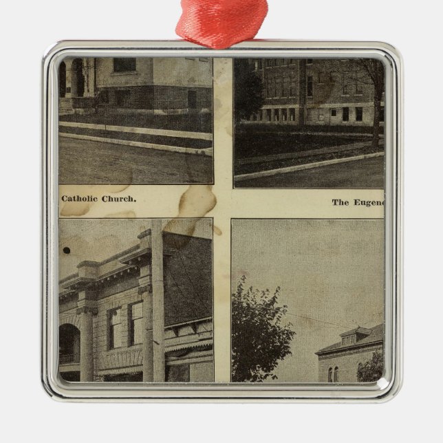 Publika bldgs, Eugene, Oregon Julgransprydnad Metall (Framsidan)