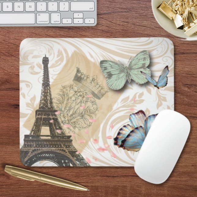 Publikationsbyrån Paris Effiel Torn Musmatta (postmark scripts butterfly Paris Effiel Tower Mouse Pad)