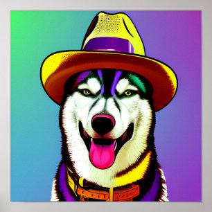 Publikationsmålning av en Husky-Hund som visar ett Poster