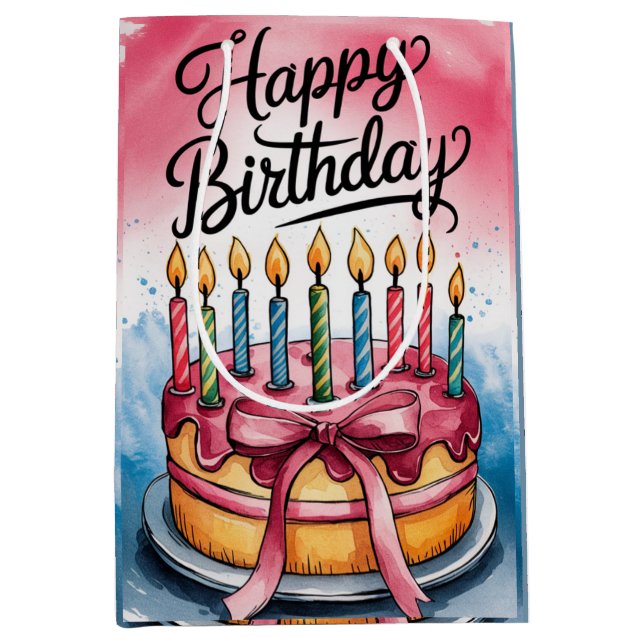 Publiksäck för födelsedag i lycklig (Framsidan)