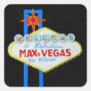 PubMitzvah Las Vegas personifierat max Fyrkantigt Klistermärke