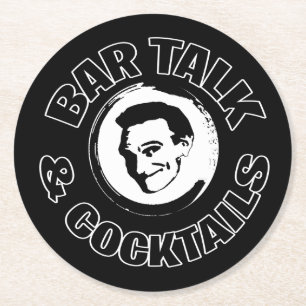 Pubsamtal & coctaillogotypkustfartyg underlägg papper rund