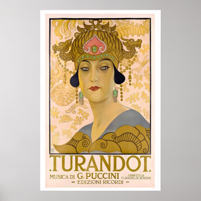Puccinis Turandot Vintage Operaposter Poster (Framsidan)
