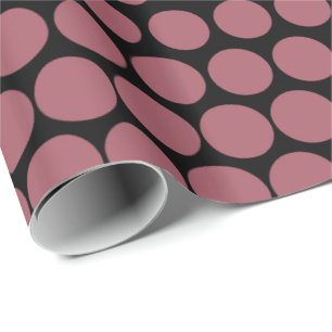 Puce Polka Dot Modern Black Presentpapper
