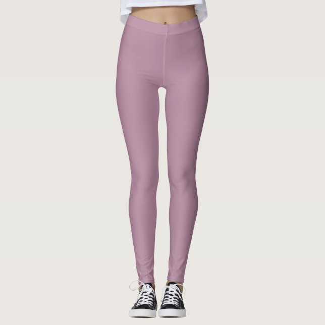 Puce Solid Färg Leggings (Framsida)