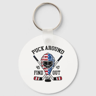 Puck Around Och Ta Reda På Rolig Hockey Nyckelring