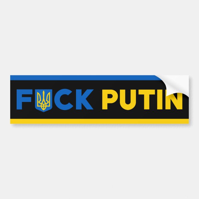 Puck-futin anti-Putin Ukraina Ukraina flagga Bildekal (Framsidan)