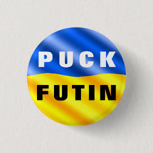 Puck Futin Button Freedom for Ukraina Support Knapp