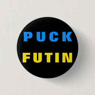 Puck Futin Button Ukrainas Flagga Support Ukraina Knapp