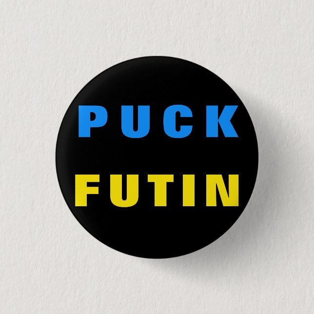 Puck Futin Button Ukrainas Flagga Support Ukraina Knapp (Framsida)