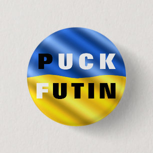 Puck Futin Button Ukrainas Flagga Support Ukraina Knapp