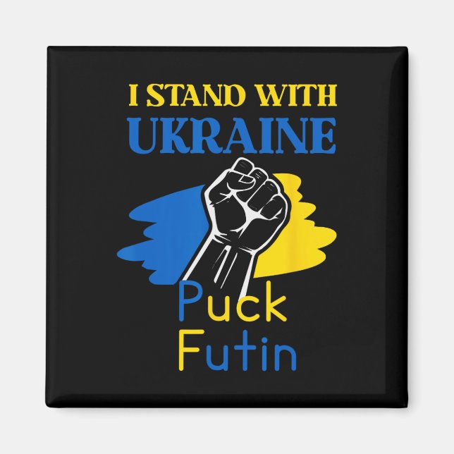 Puck Futin jag står med Ukraina  Magnet (Framsidan)