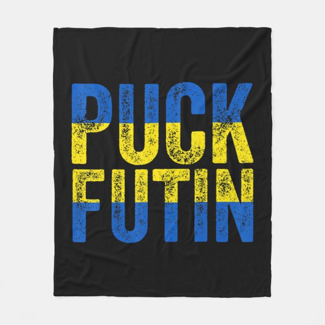 Puck Futin Meme I Stand With Ukraine Ukrainian Lov Fleecefilt (Framsidan)