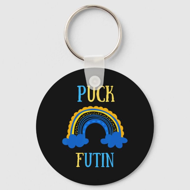 Puck Futin Meme Rolig Design Ukraina Ryssland  Nyckelring (Framsida)