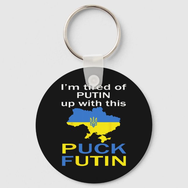 Puck Futin Meme Stolt Över Ukrainsk Ukraina Karta  Nyckelring (Framsida)