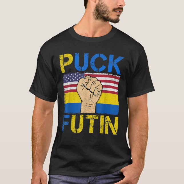 Puck Futin Meme TShirt, Anti-Russia, Free Ukraina T Shirt (Framsida)