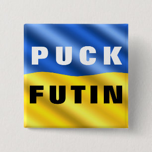 Puck Futin Support Ukraina Button Ukrainas Flagga Knapp