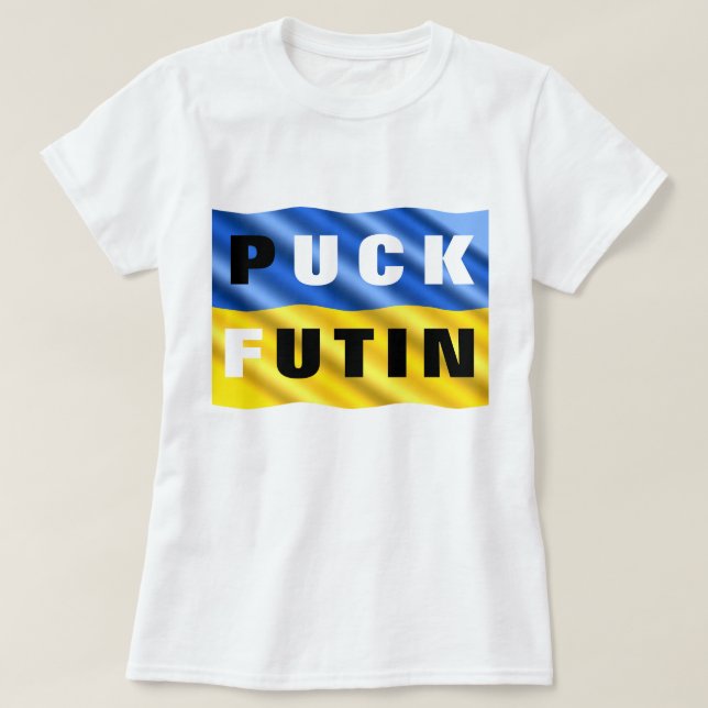 Puck Futin T-shirt Ukraina Support Ukrainas Flagga (Design framsida)