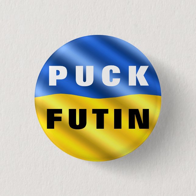Puck Futin Ukrainas Flagga Support Ukraina Buttons Knapp (Framsida)